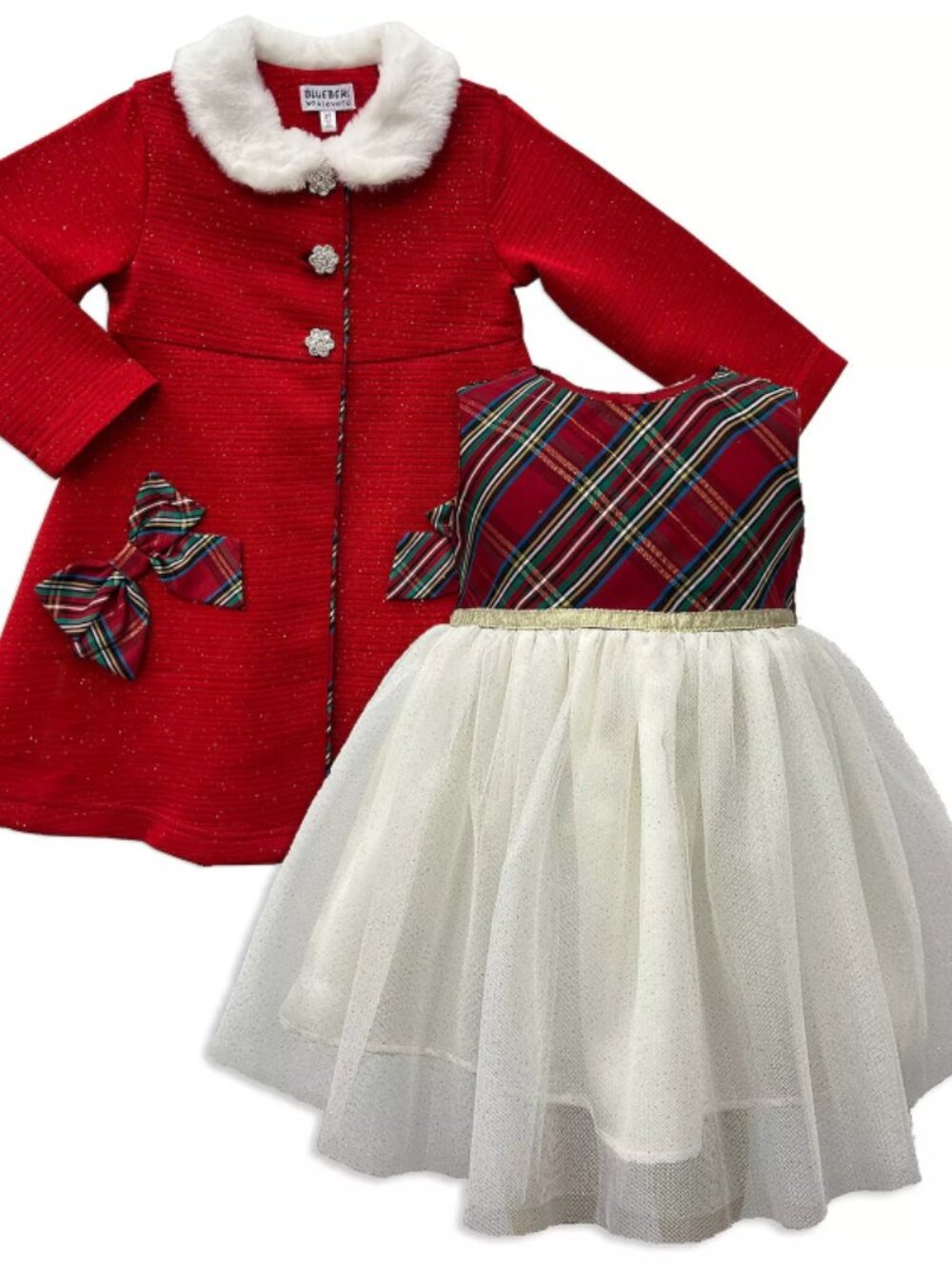 Baby Christmas Dress & Coat Set